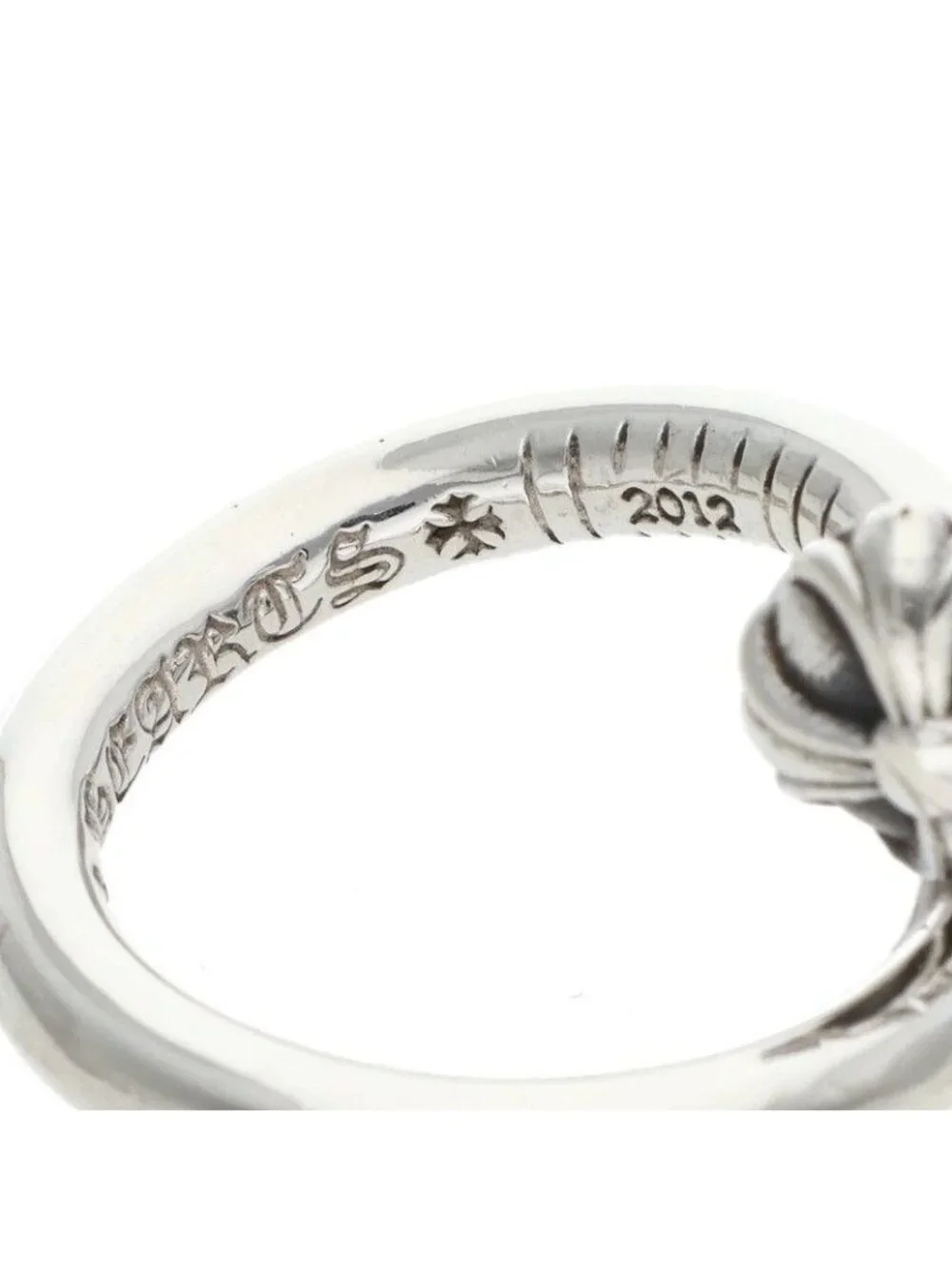 Chrome Hearts Nail Crsball Cross Ball Silver Ring